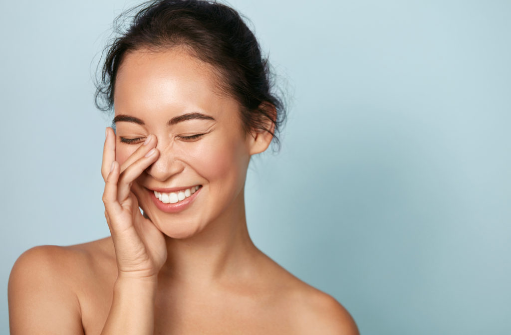 Happy women after receiving IV vitamin therapy with more beautiful skin and better overall mood.